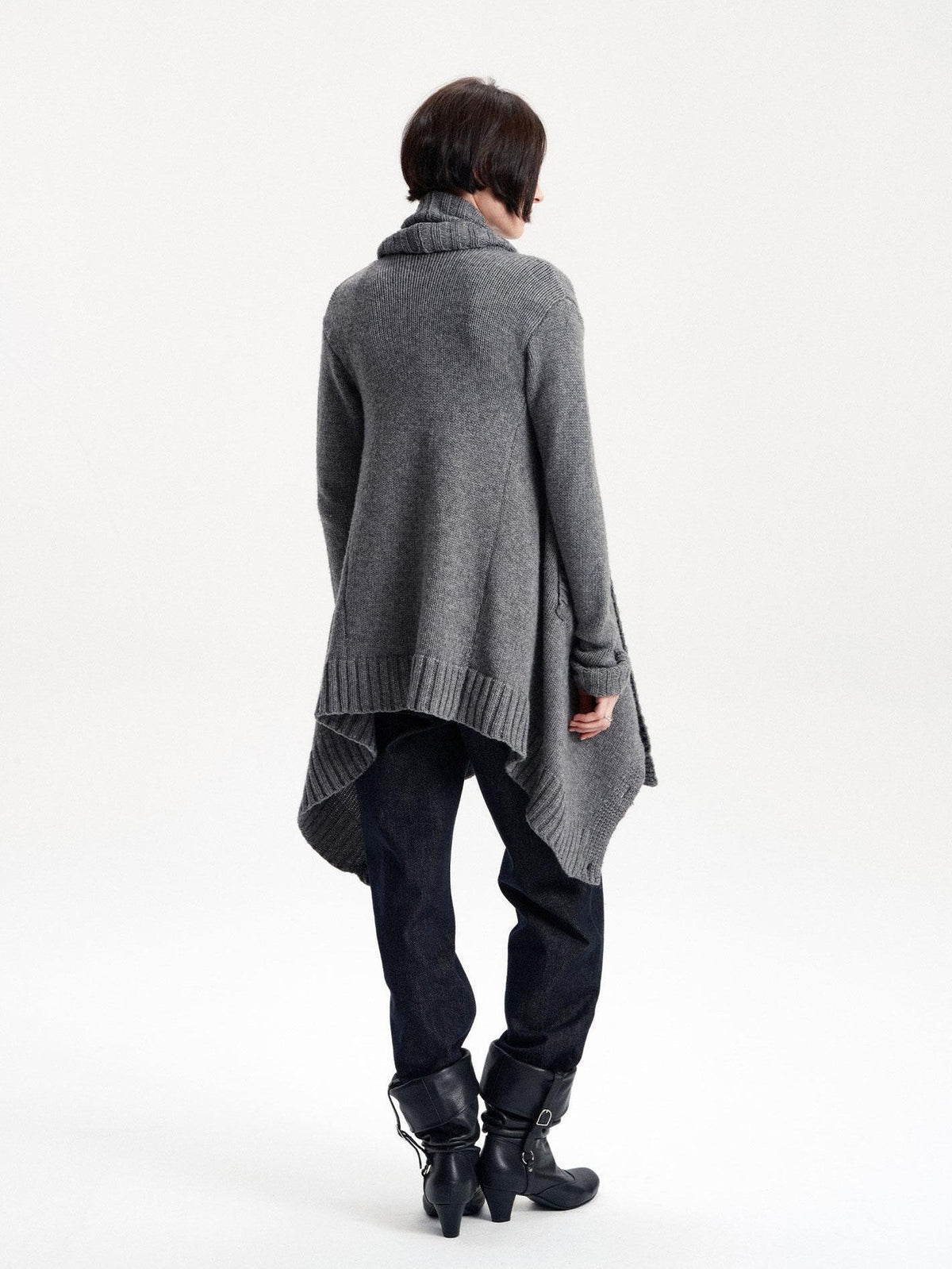 LYUOCHENG Asymmetric Irregular British Vintage Reversible Women&
