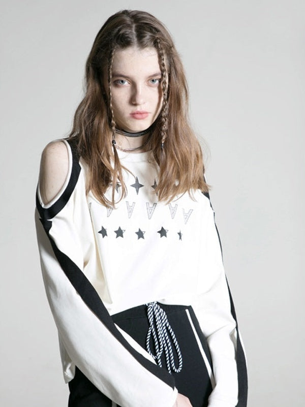 ANYQUESTION_Contrast_Print_Ribbon_Off_Shoulder_Women&