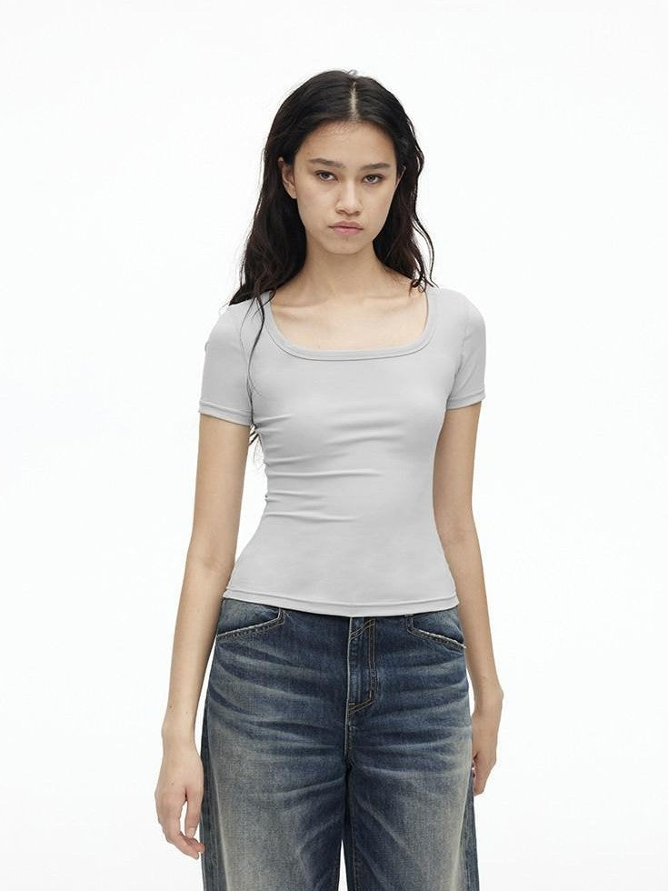 AFTADAWN Airy Quick Dry U Neck Slim Fit Sport Women&