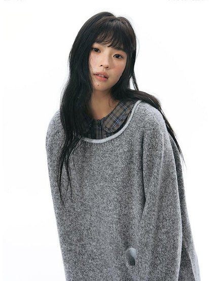 NAPSNAPS Color Block Wide Neck Knit Women&