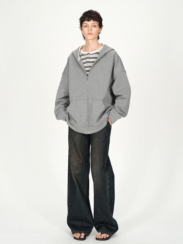 AFTADAWN Solid Oversized Hooded Pockets Women&