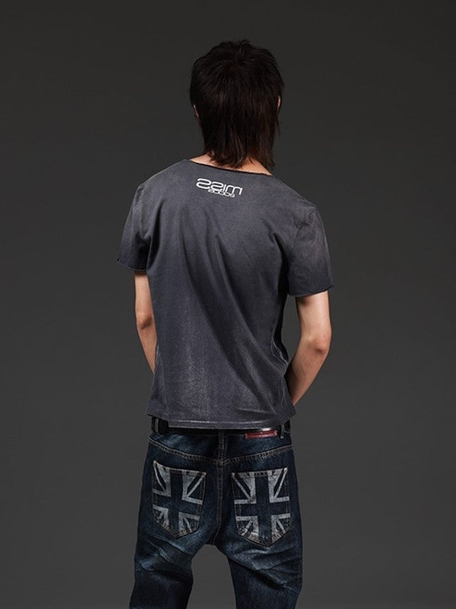 DETW onLine Washed Distressed Music Note Print Women&