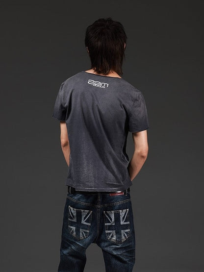 DETW onLine Washed Distressed Music Note Print Women&