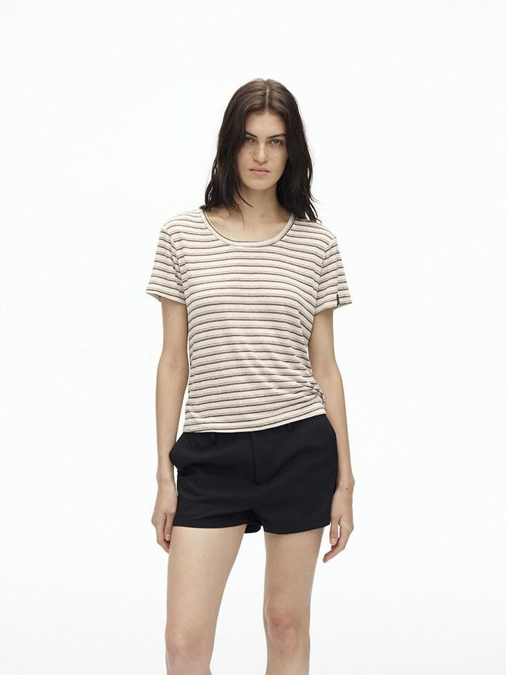 AFTADAWN Textured Striped Print Loose Fit Women&