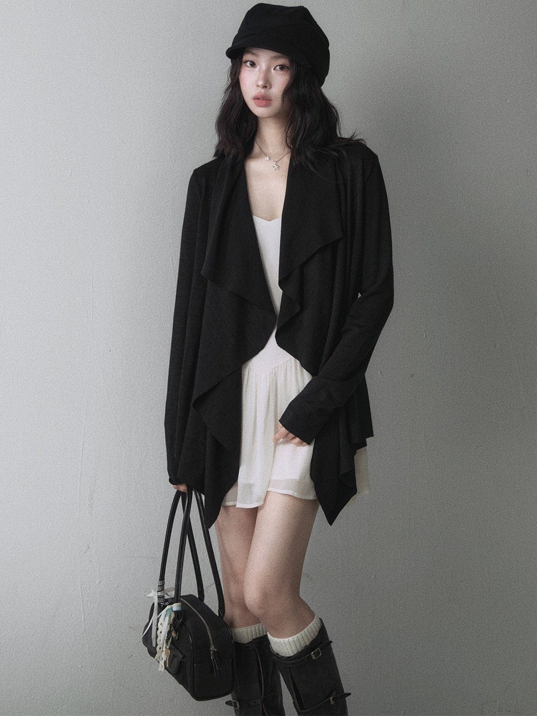 1P_STUDIO_Draped_Ruffle_Asymmetric_Buttonless_Women&