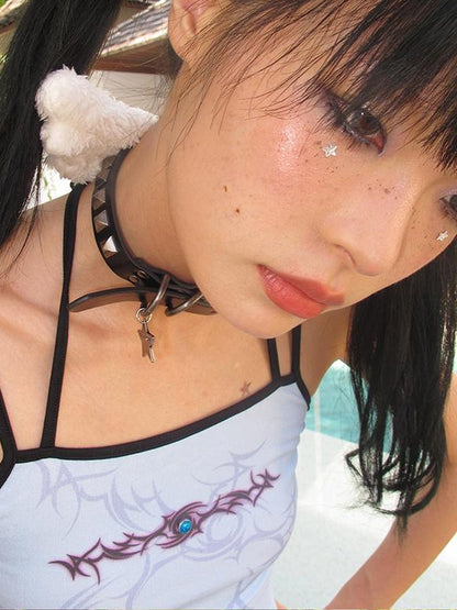 CFIERCE Chain Collar Spike Wing Stud