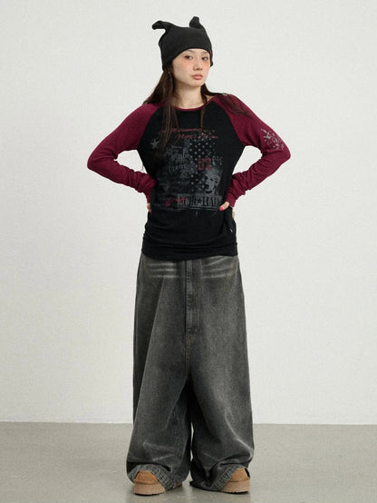 Achihara Cosmic Colorblock Long Sleeve Tee
