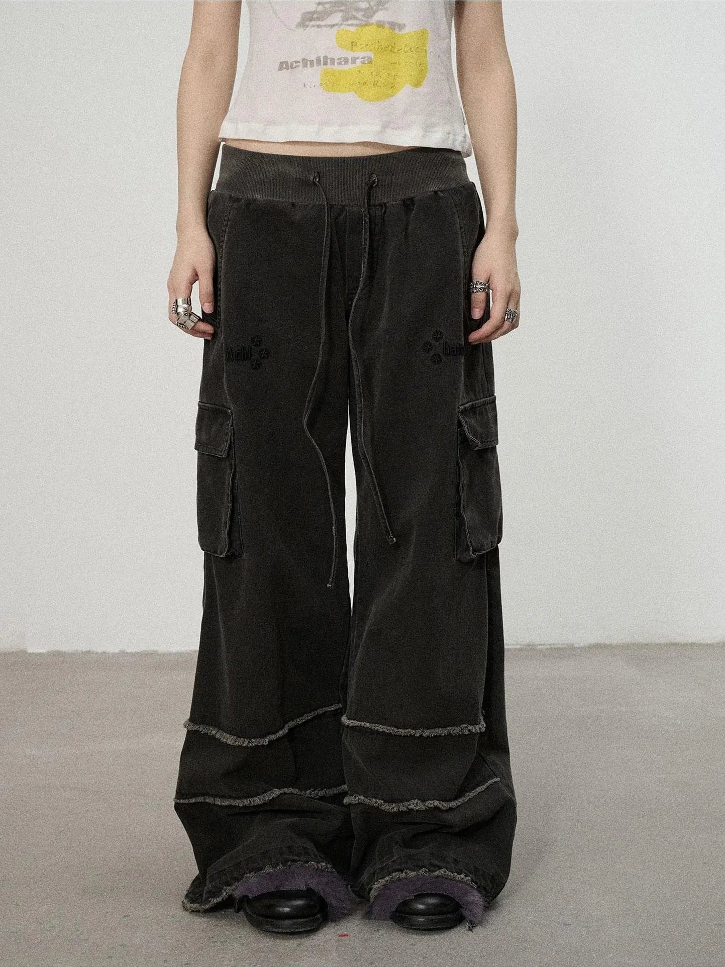 Achihara Vintage Star Work Pants With Adjustable Cuffs