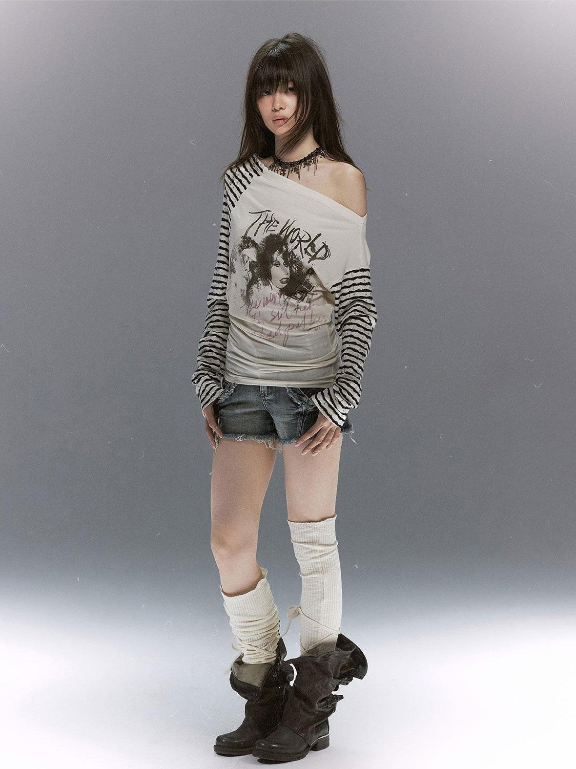 Cest Nous Punk Graffiti Portrait Patchwork Women&