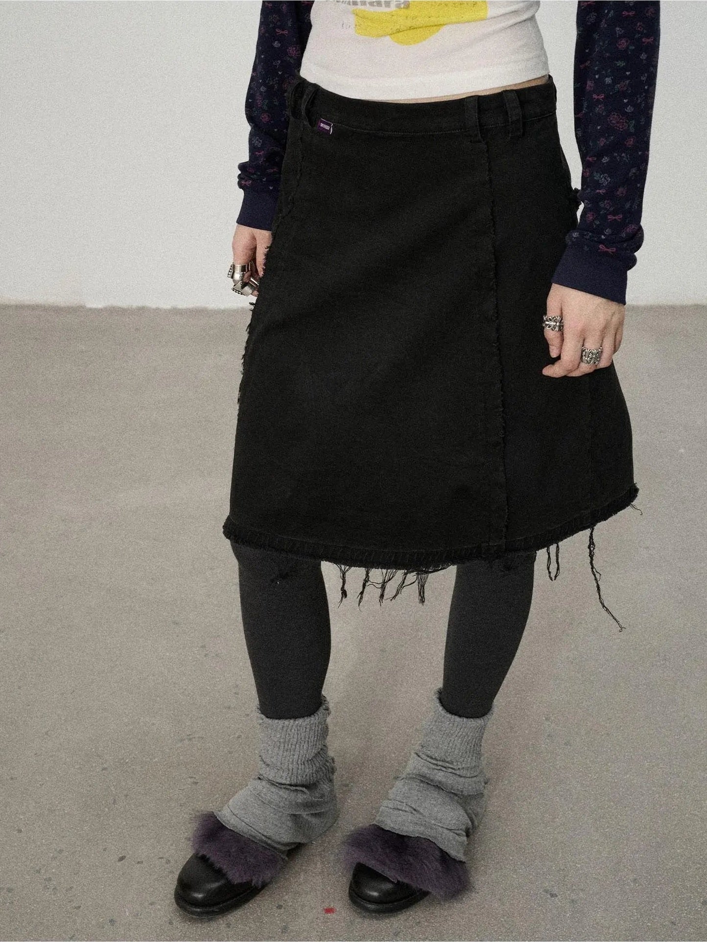 Achihara Vintage Fade Cotton Slip Skirt