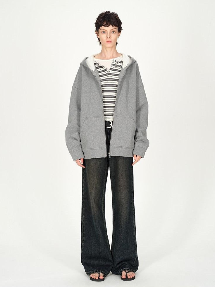 AFTADAWN Dark Washed Distressed Low Rise Women&