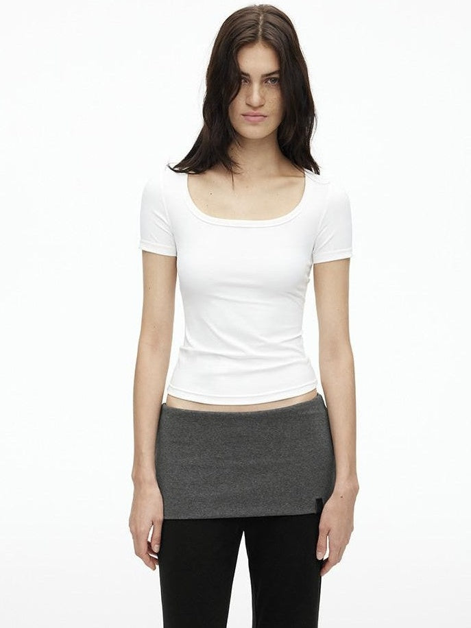 AFTADAWN Airy Quick Dry U Neck Slim Fit Sport Women&