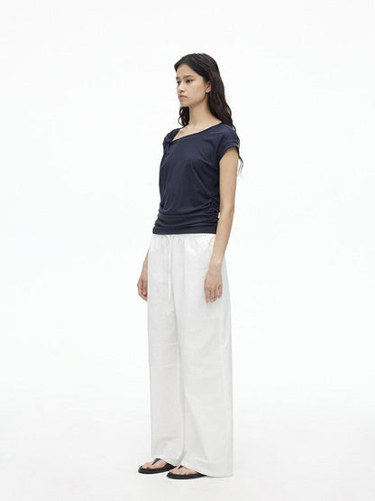 AFTADAWN Relaxed Pleated Split Scimitar Women&
