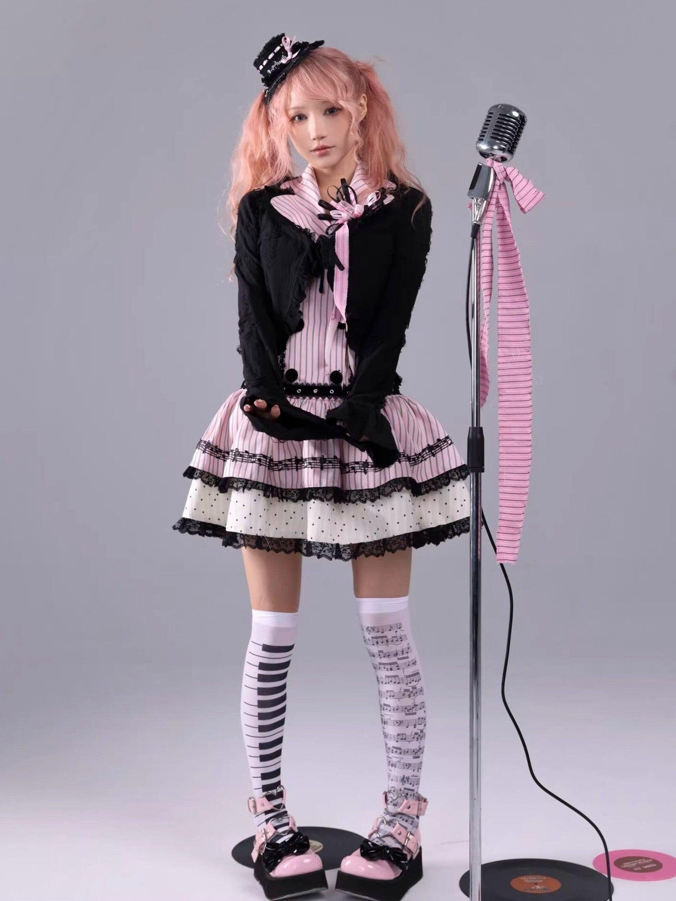 Evil Tooth Heart Stripe Ripped Sailor Collar Cropped Punk Women&