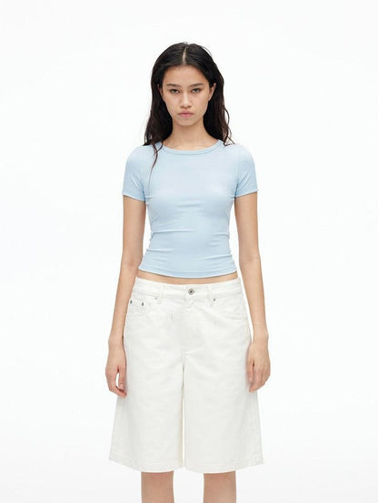 AFTADAWN Solid Breathable Quick Dry U Neck Women&