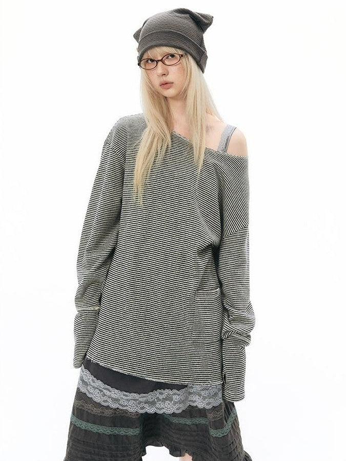 NAPSNAPS Split Cuff Drop Shoulder Knit Women&