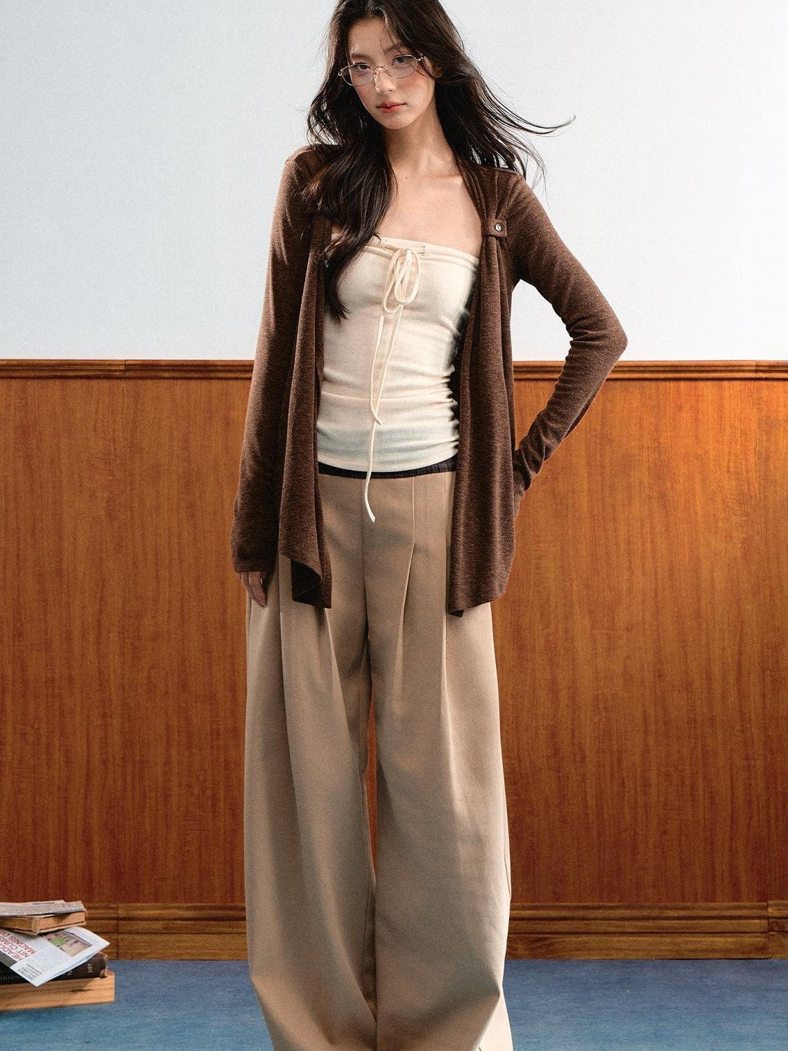 7Shiftin Relaxed Slouchy Adjustable Tie Bandeau Two Piece Women&