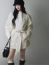 1P_STUDIO_Light_Yellow_Bow_Lace_Up_Short_Loose_Fit_Women&