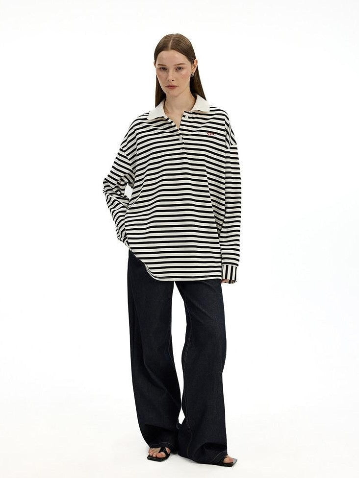AFTADAWN Black White Striped Patchwork Women&