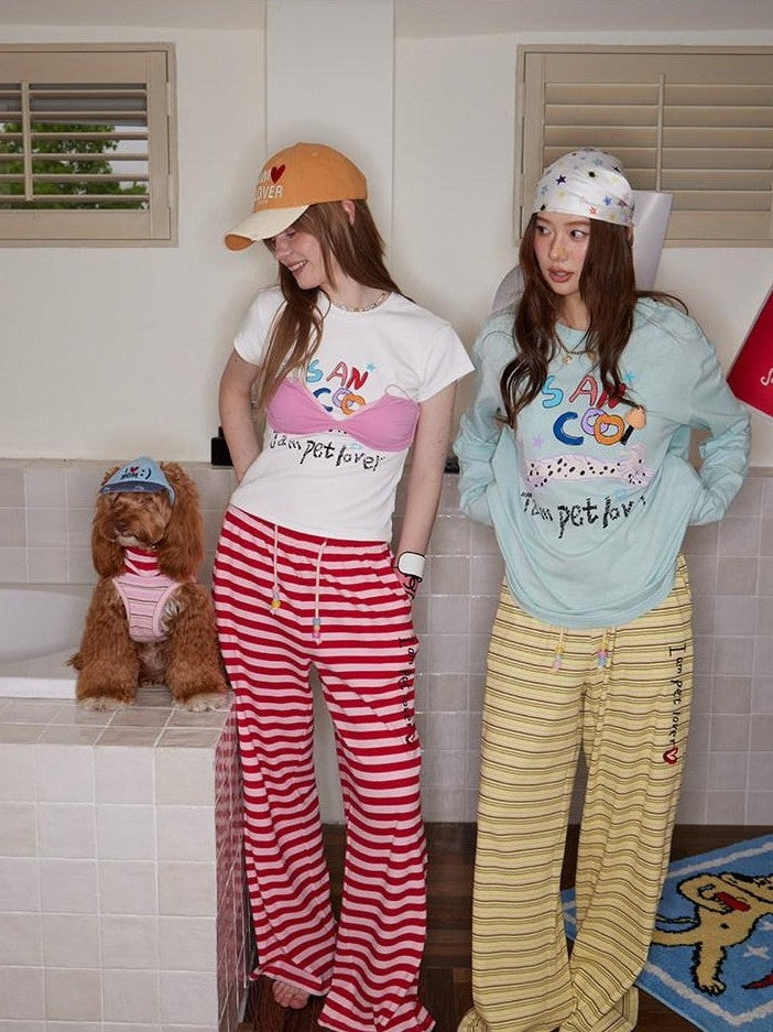 sancco house Puppy Print 3d Applique Women&