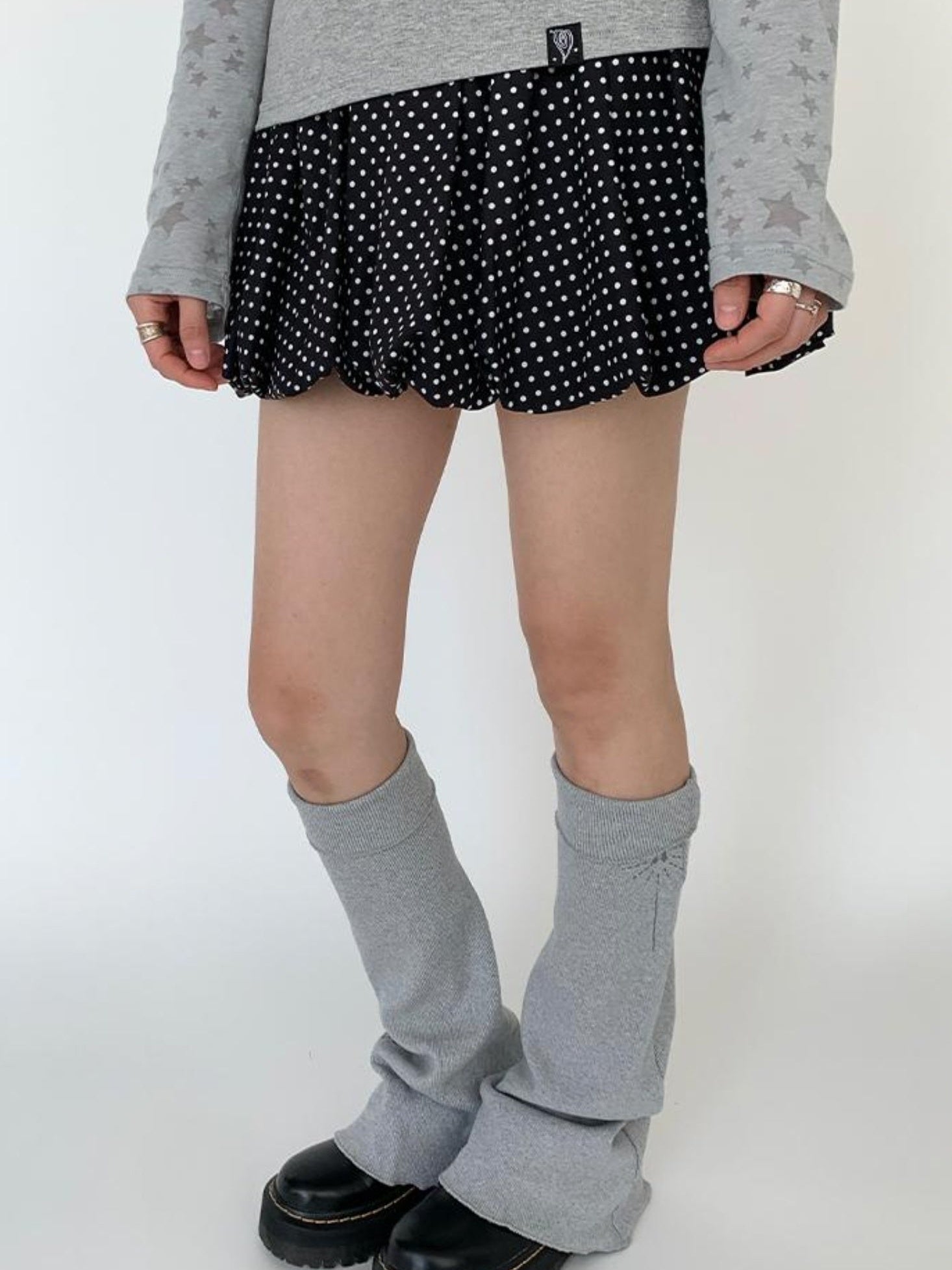 atrandom Black White Flared Ballet Skirt With Safety Shorts Dresses