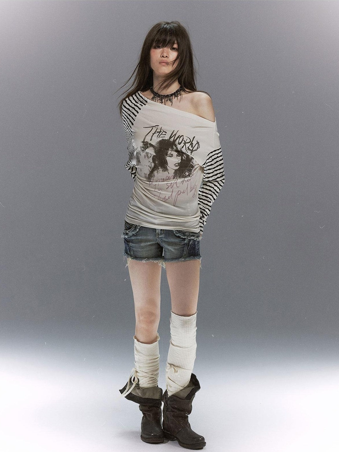 Cest Nous Punk Graffiti Portrait Patchwork Women&