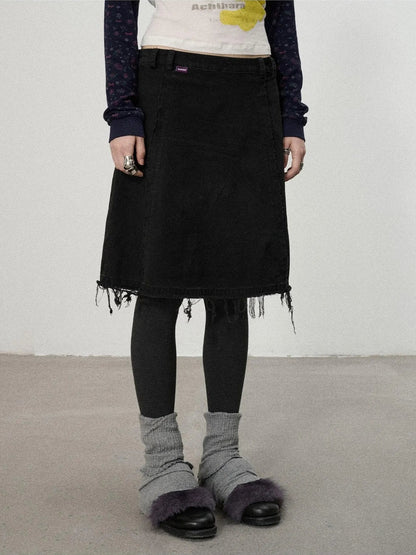 Achihara Vintage Fade Cotton Slip Skirt