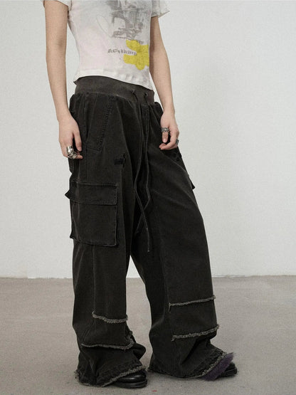 Achihara Vintage Star Work Pants With Adjustable Cuffs