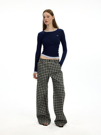 AFTADAWN Colorblock Faux Two Piece Women&