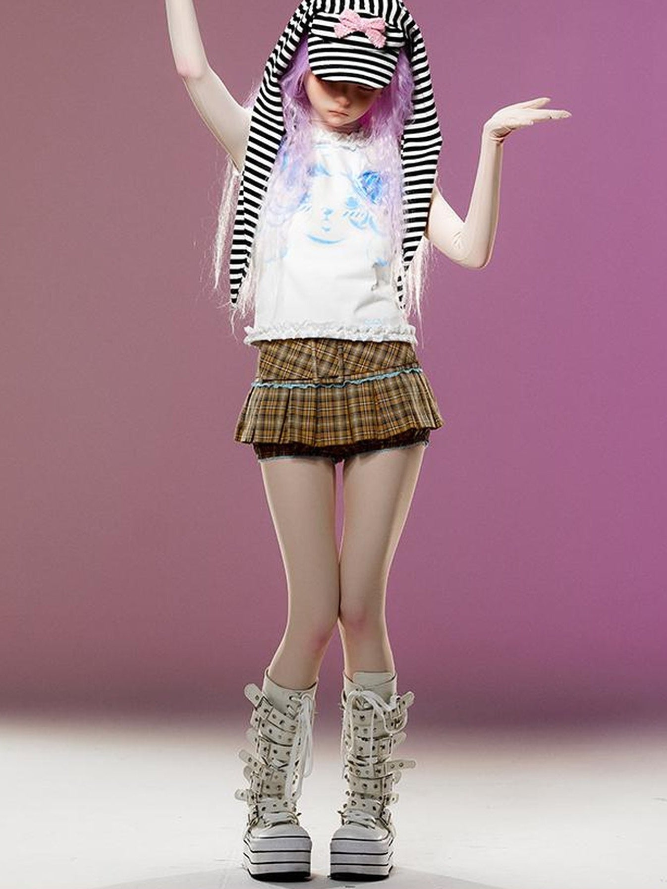 CFIERCE Fierce Striped Rabbit Ear Baseball Cap