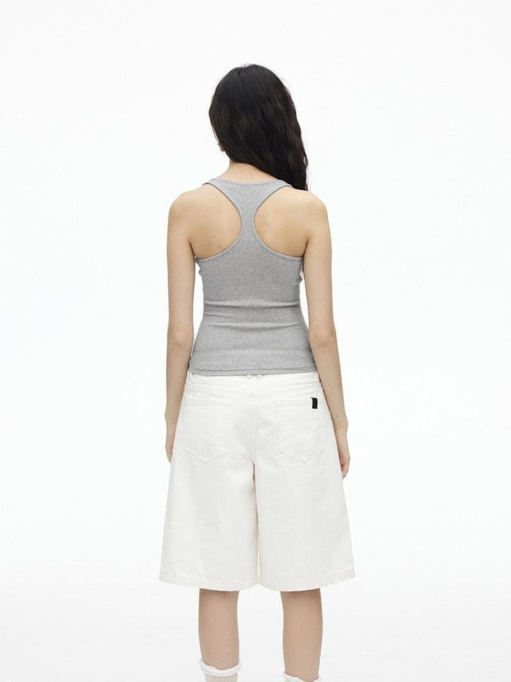 AFTADAWN U Neck Backless Slim Racerback Women&