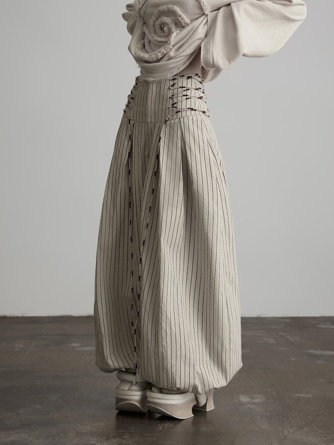 INDULGE_Striped_Distressed_Drawstring_Wide_Leg_3d_Cut_Women&