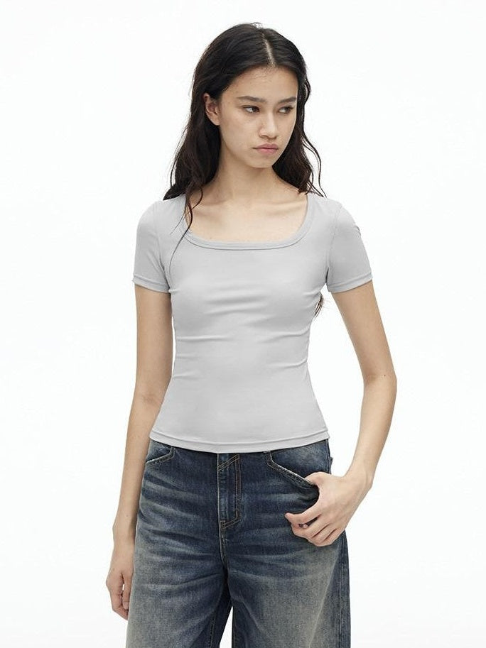 AFTADAWN Airy Quick Dry U Neck Slim Fit Sport Women&