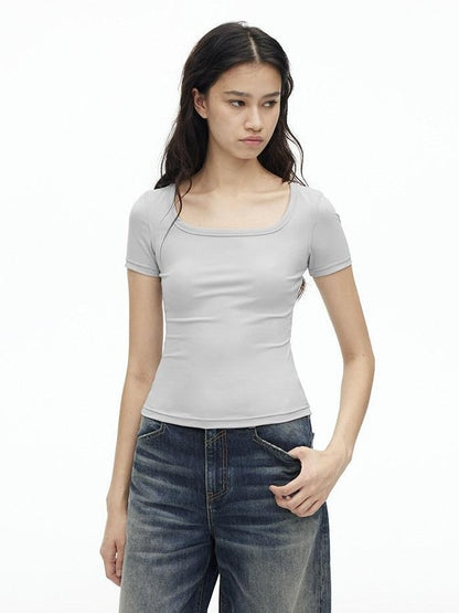 AFTADAWN Airy Quick Dry U Neck Slim Fit Sport Women&