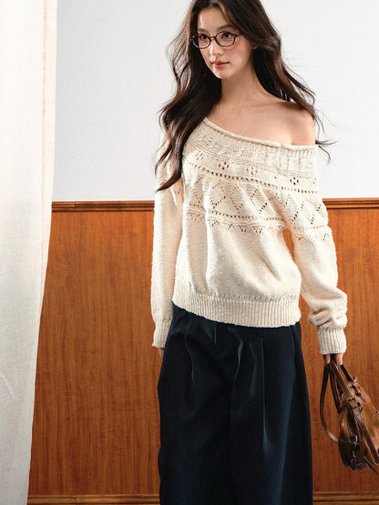 7Shiftin Relaxed Openwork Diamond Pattern Women&