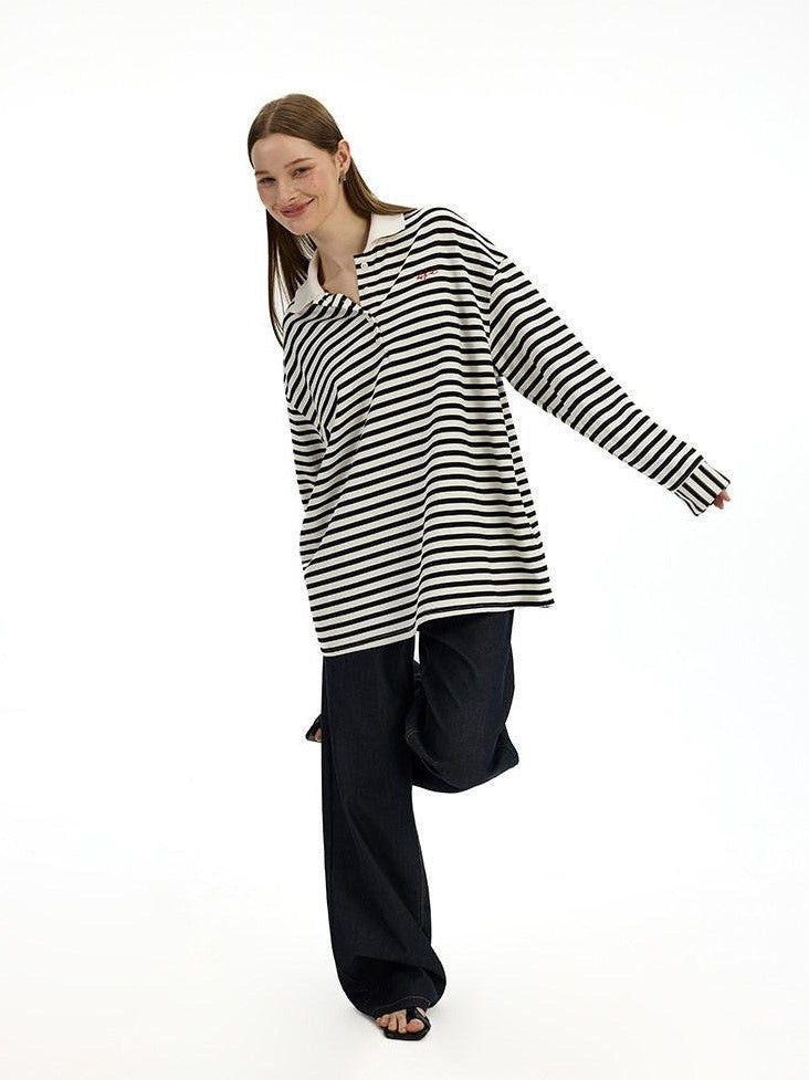 AFTADAWN Black White Striped Patchwork Women&
