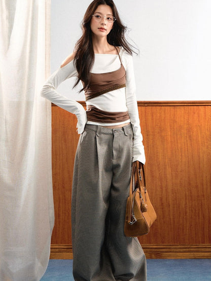 7Shiftin Vintage British Plaid Relaxed Women&