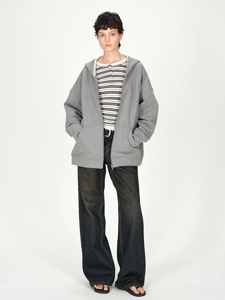 AFTADAWN Solid Oversized Hooded Pockets Women&