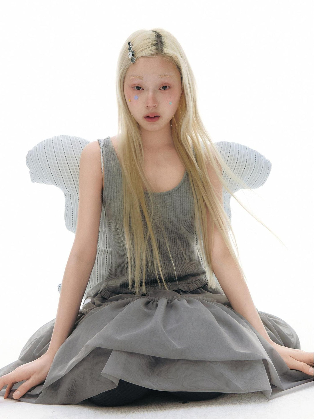 NAPSNAPS Tulle Spliced Knit Vest Women&