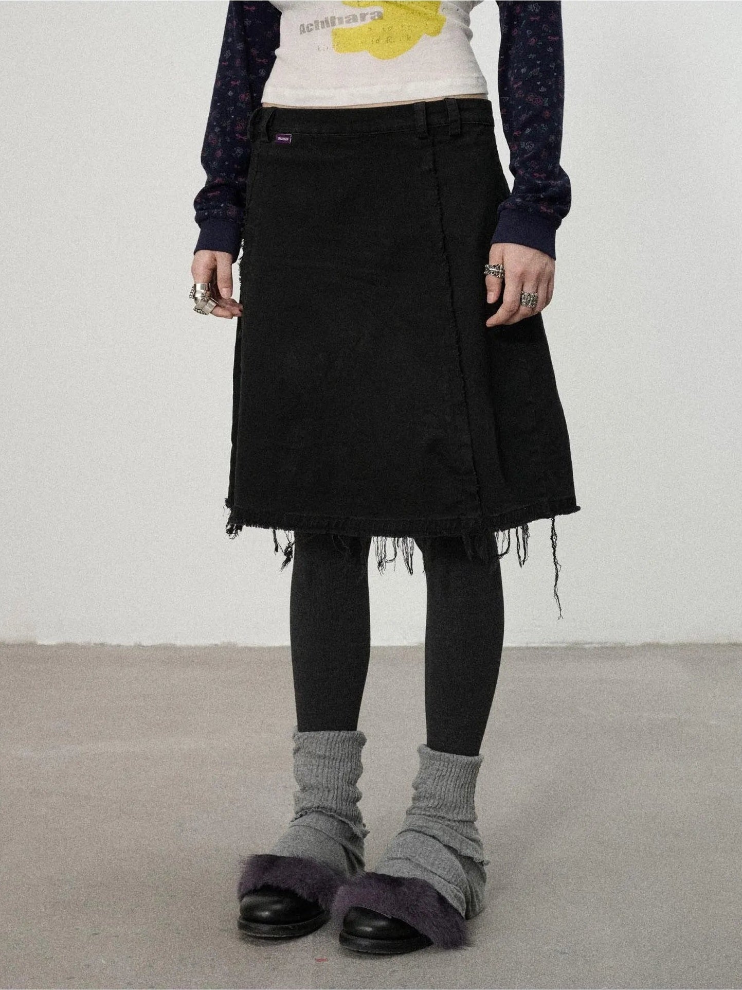 Achihara Vintage Fade Cotton Slip Skirt