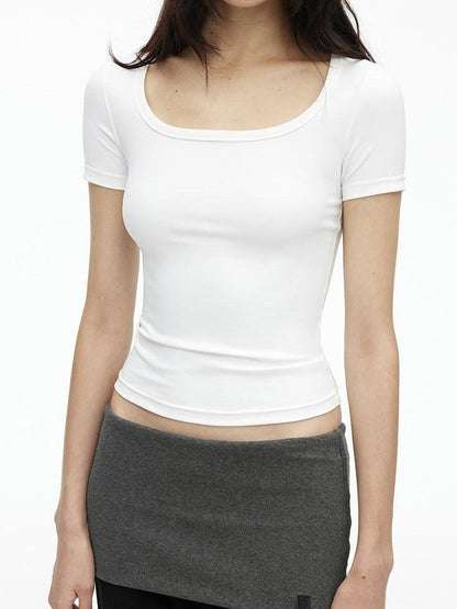 AFTADAWN Airy Quick Dry U Neck Slim Fit Sport Women&