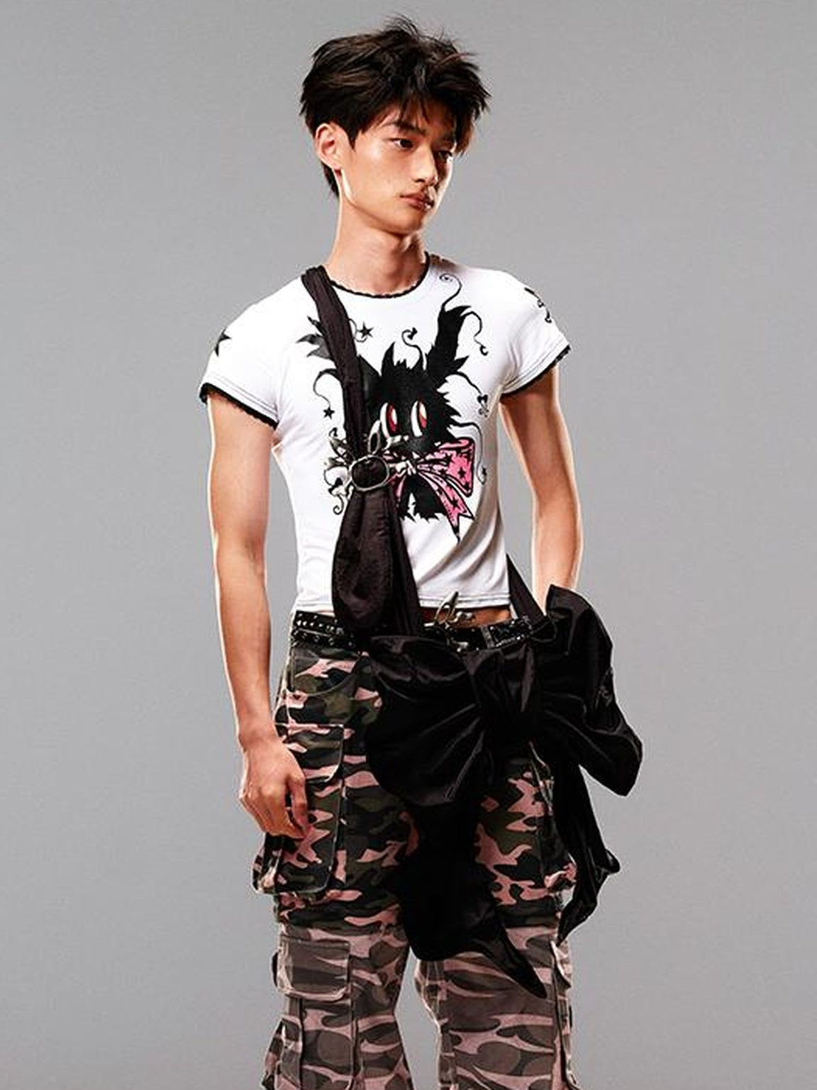 CFIERCE Magic Rabbit Glitter Print T-Shirt
