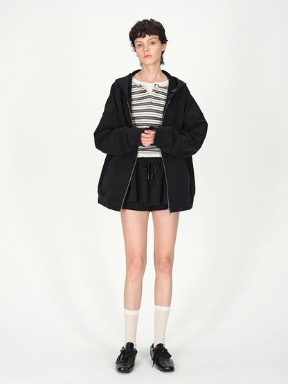 AFTADAWN Solid Oversized Hooded Pockets Women&