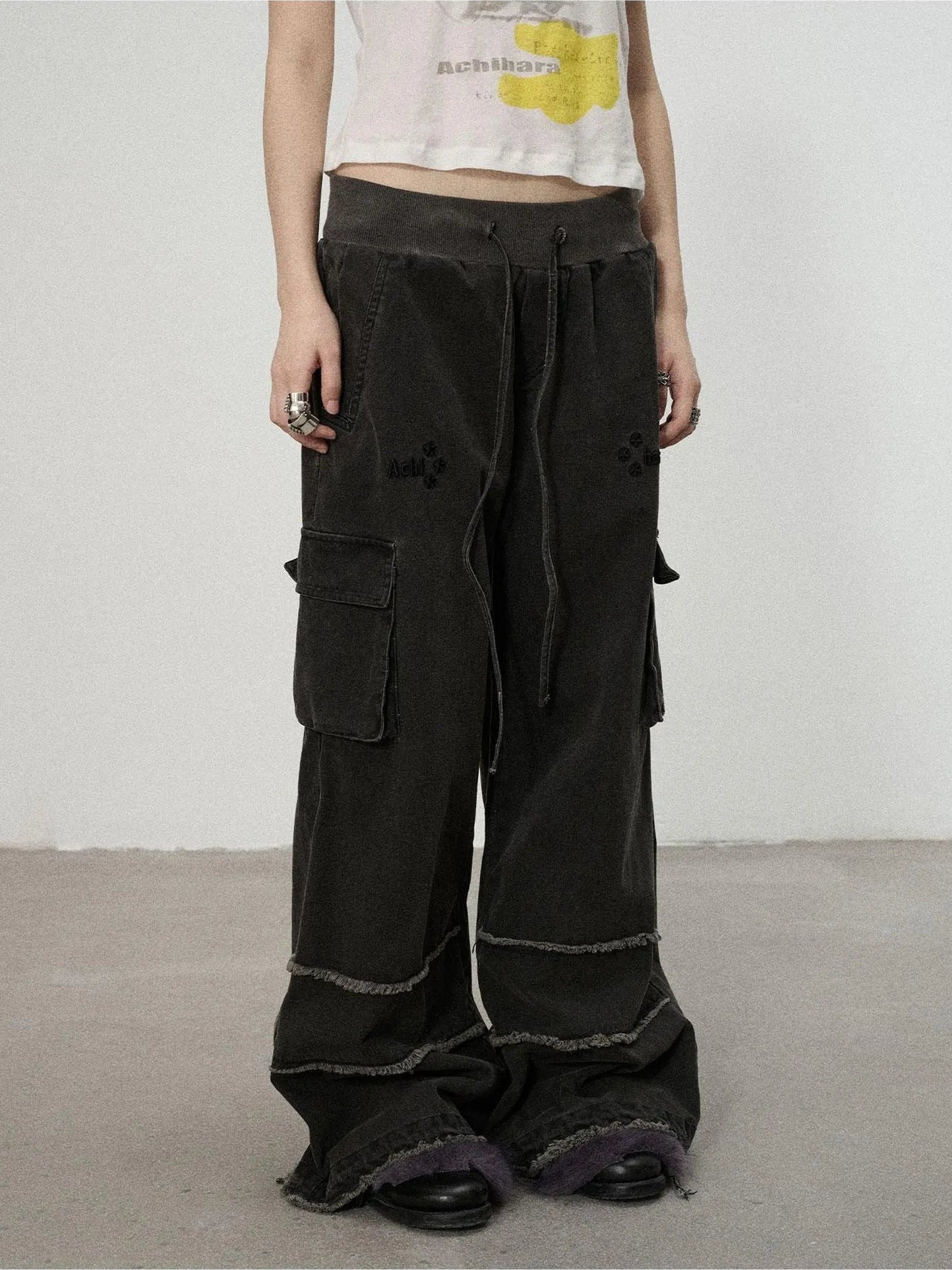 Achihara Vintage Star Work Pants With Adjustable Cuffs