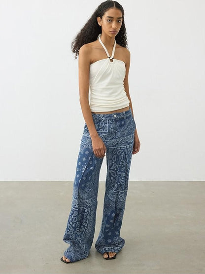 AFTADAWN Beaded Rope Tie Square Neck Women&