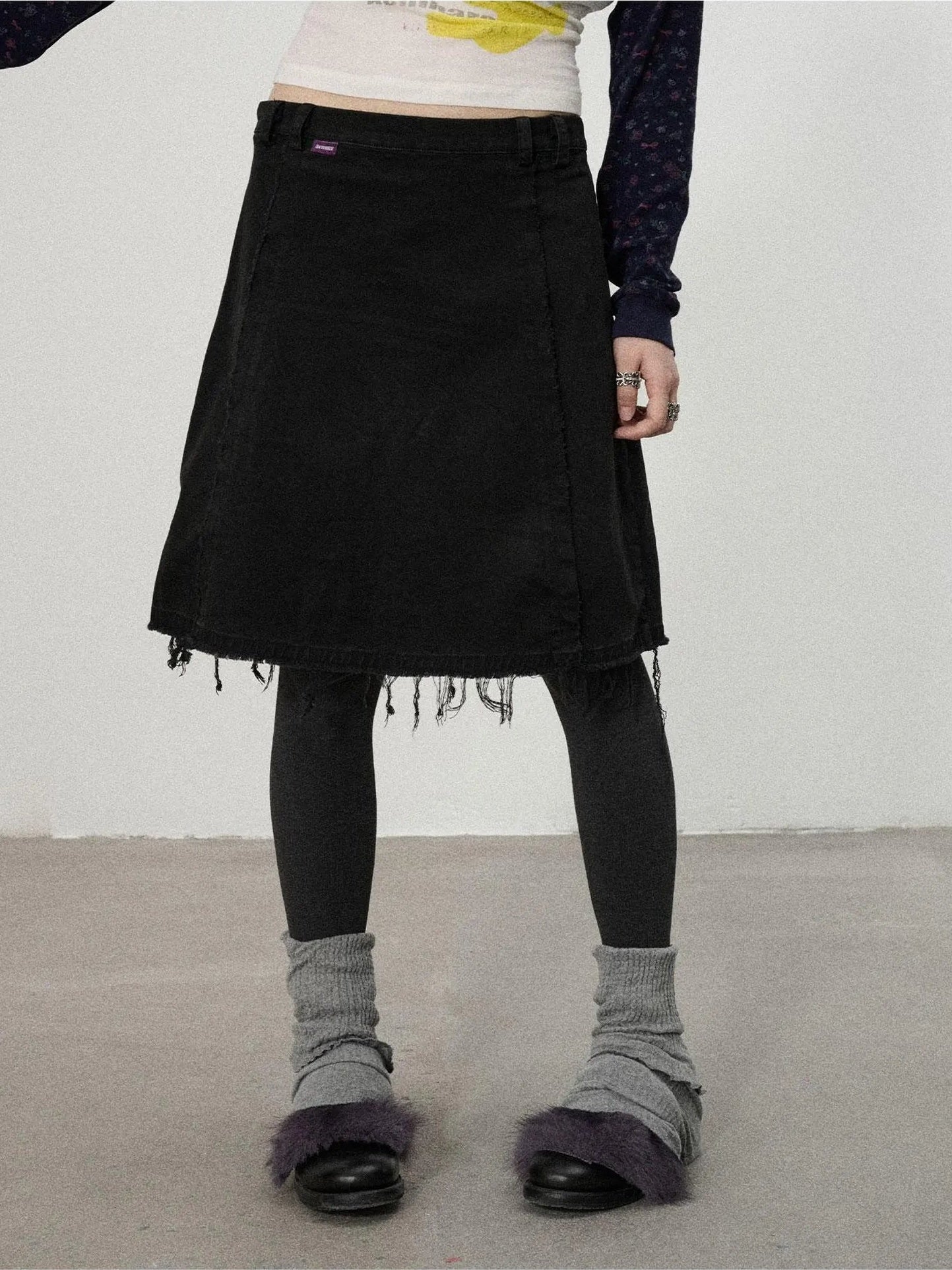 Achihara Vintage Fade Cotton Slip Skirt