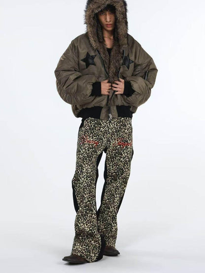 DETW onLine Vintage Double Tone Leopard Patchwork Embroidered Women&