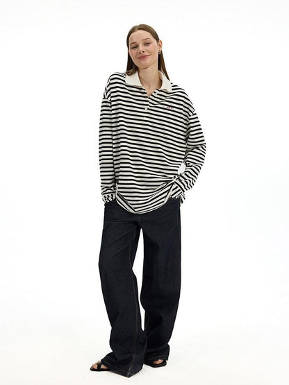 AFTADAWN Black White Striped Patchwork Women&