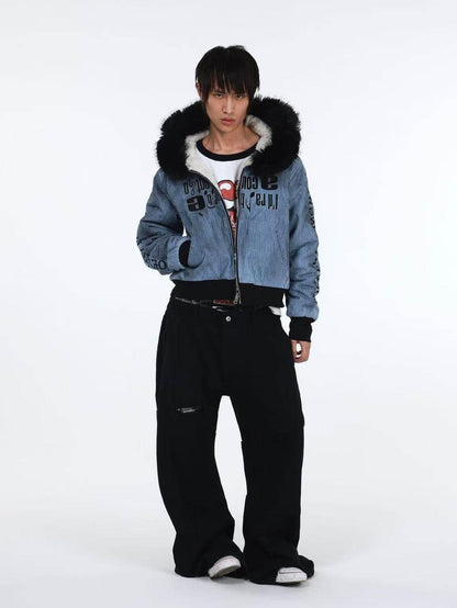 DETW online Tiger Print Patchwork Slash Cut Pleated Studded Women&