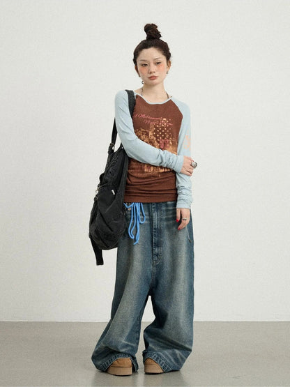 Achihara Cosmic Colorblock Long Sleeve Tee